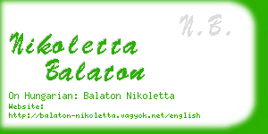 nikoletta balaton business card